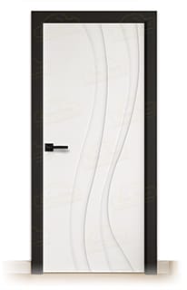 Puerta Premium RAMBLAS Lacada Blanca y Negra de Interior en Block (Maciza)