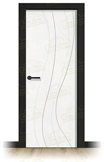 Puerta Premium RAMBLAS Lacada Blanca y Negra de Interior en Block (Maciza)