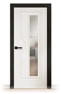 Puerta Premium ROYAL-V1L Lacada Blanca y Negra de Interior en Block (Maciza)