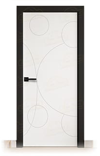 Puerta Premium UNIVERSO Lacada Blanca y Negra de Interior en Block (Maciza)
