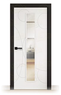 Puerta Premium UNIVERSO-V1C Lacada Blanca y Negra de Interior en Block (Maciza)
