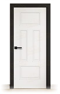 Puerta Premium UR-140 Lacada Blanca y Negra de Interior en Block (Maciza)