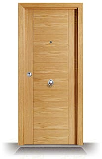 Puerta Blindada VP6 Roble Moderna 