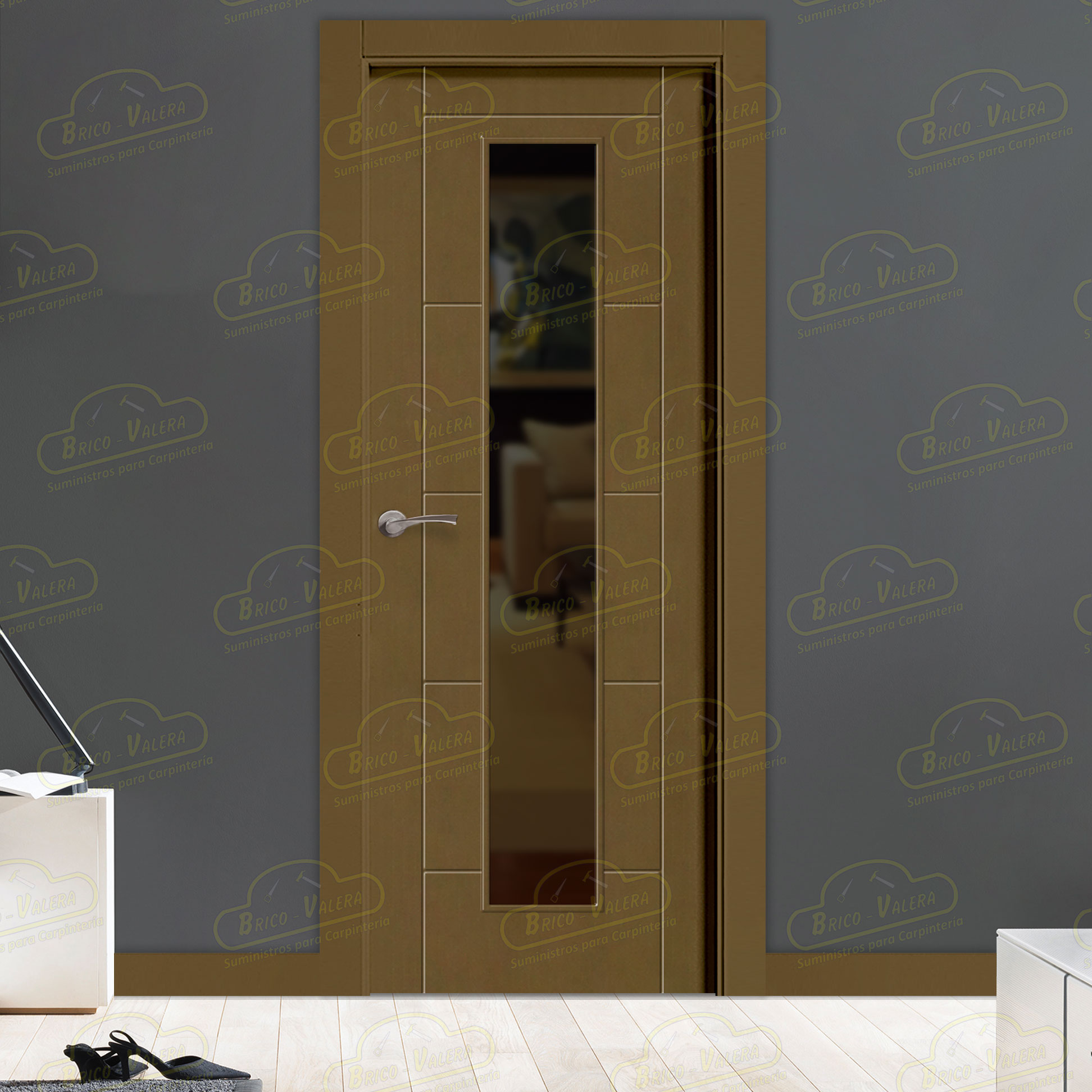 Puerta Premium Asturias-V1C Lacada RAL de Interior en Block (Maciza)