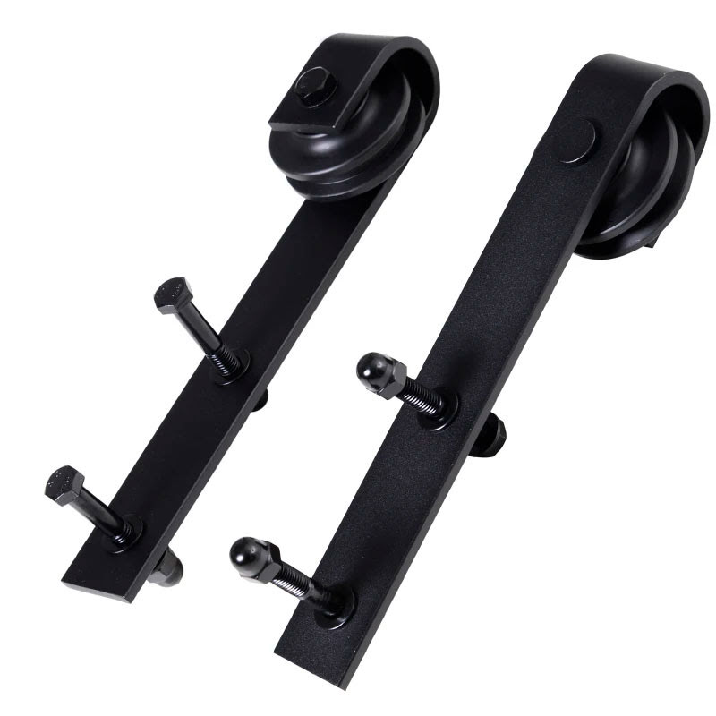 Herraje Puerta Corredera 200 cm Kit de Riel Adecuado para 1 Puerta Granja de Madera de 100 cm de Ancho Acero de Carbono Carga Máx. 90 kg