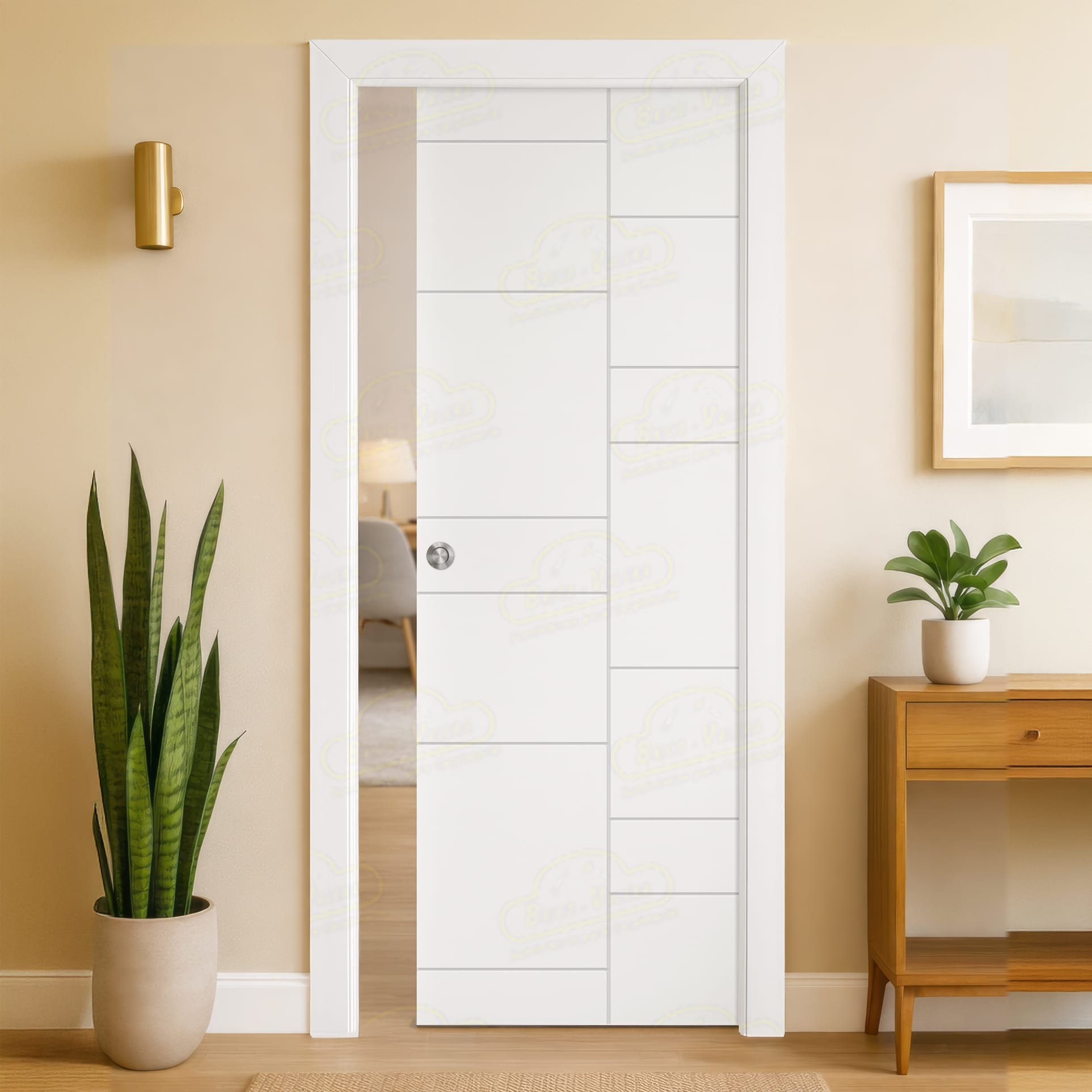 Puerta Corredera Alezkar de Interior Lacada Blanca