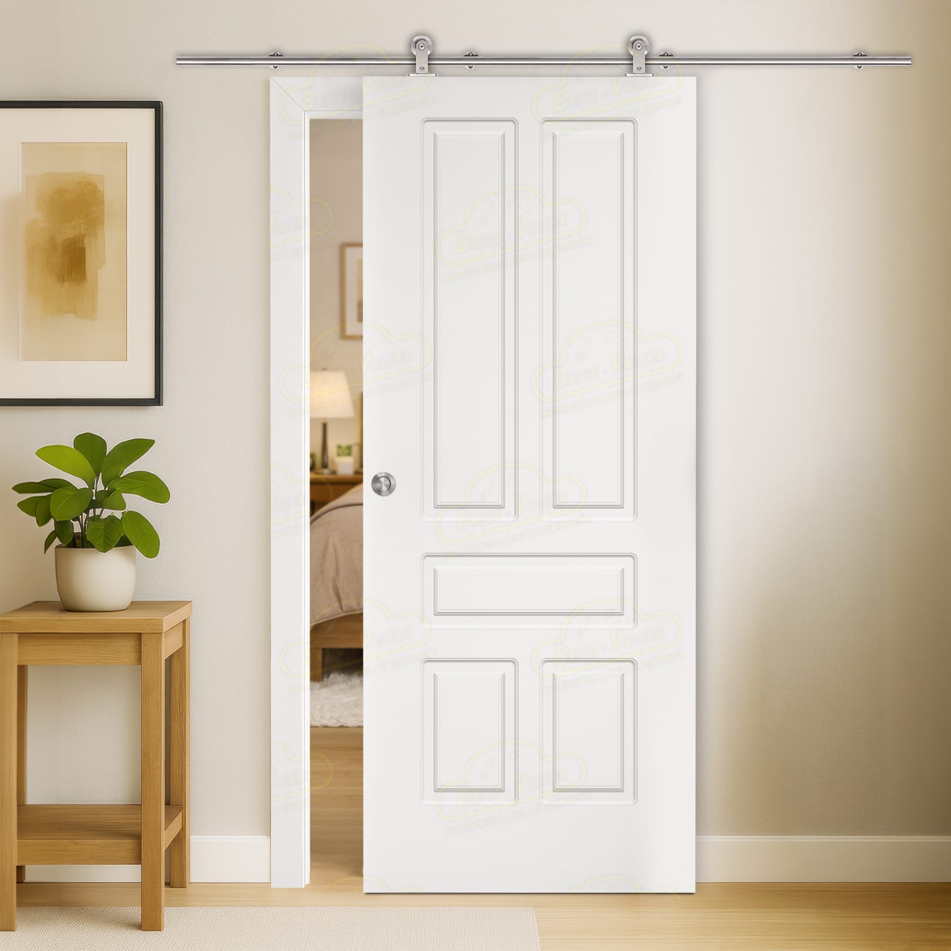 Puerta Corredera Aranjuez de Interior Lacada Blanca
