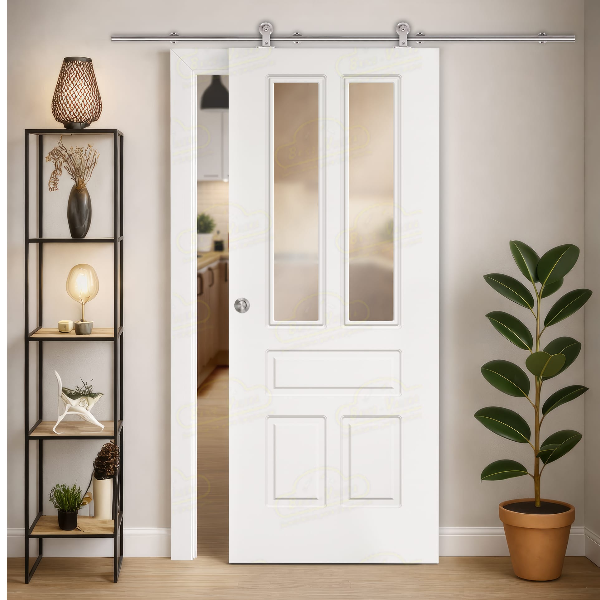 Puerta Corredera Aranjuez-V2 de Interior Lacada Blanca