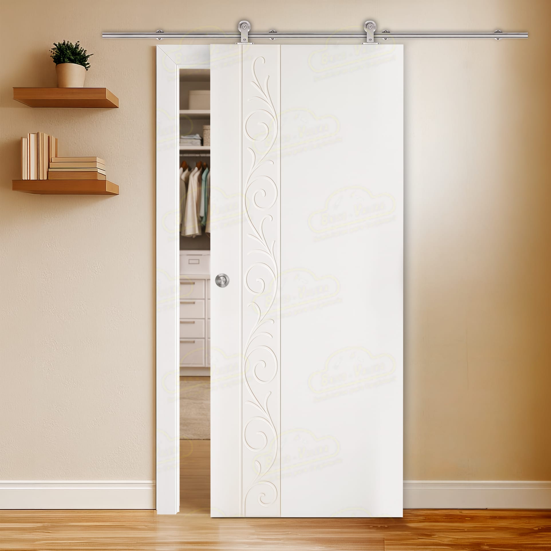 Puerta Corredera Barcelona de Interior Lacada Blanca