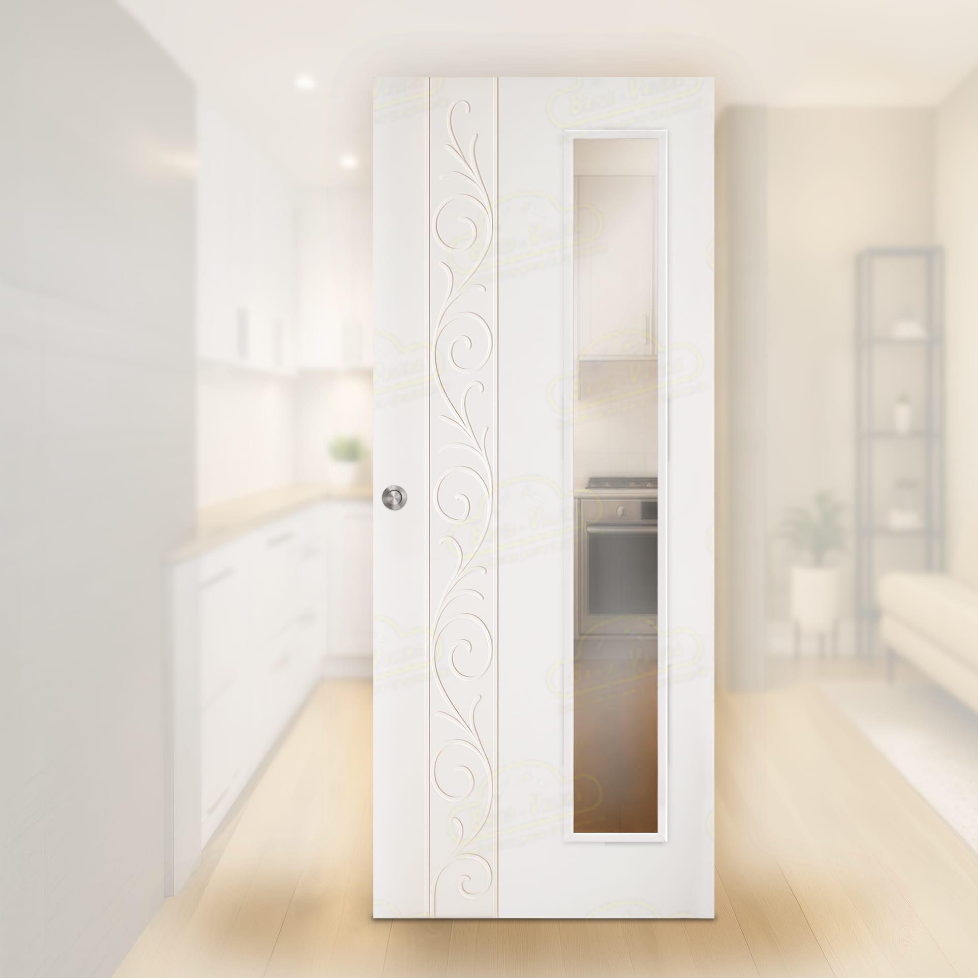 Puerta Corredera Barcelona-V1L de Interior Lacada Blanca