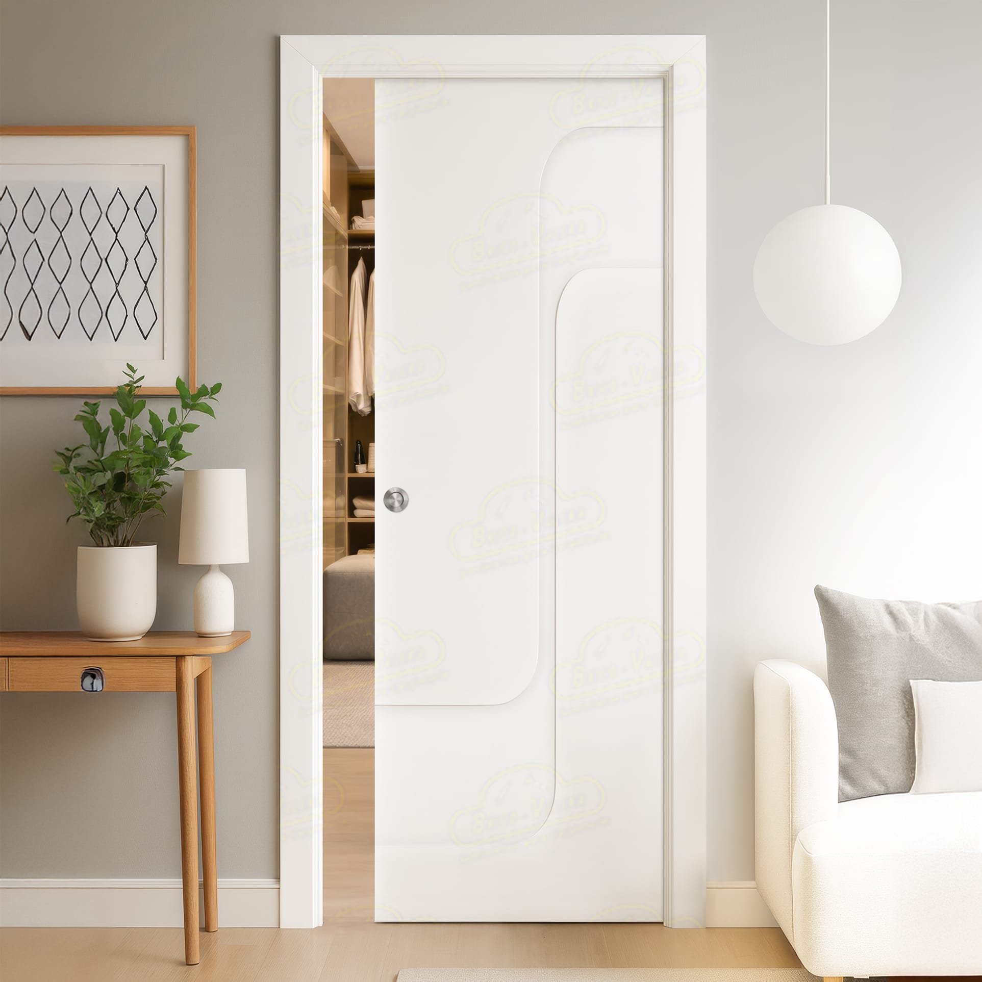 Puerta Corredera Cibeles de Interior Lacada Blanca
