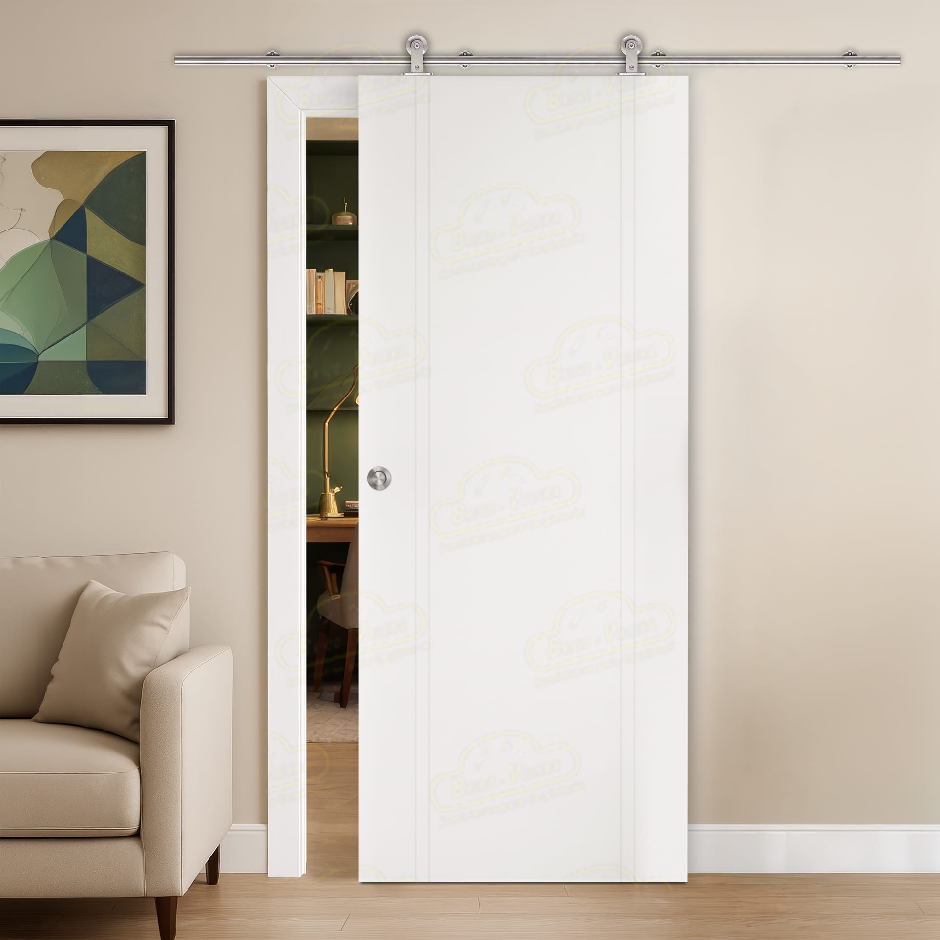 Puerta Corredera Galicia de Interior Lacada Blanca