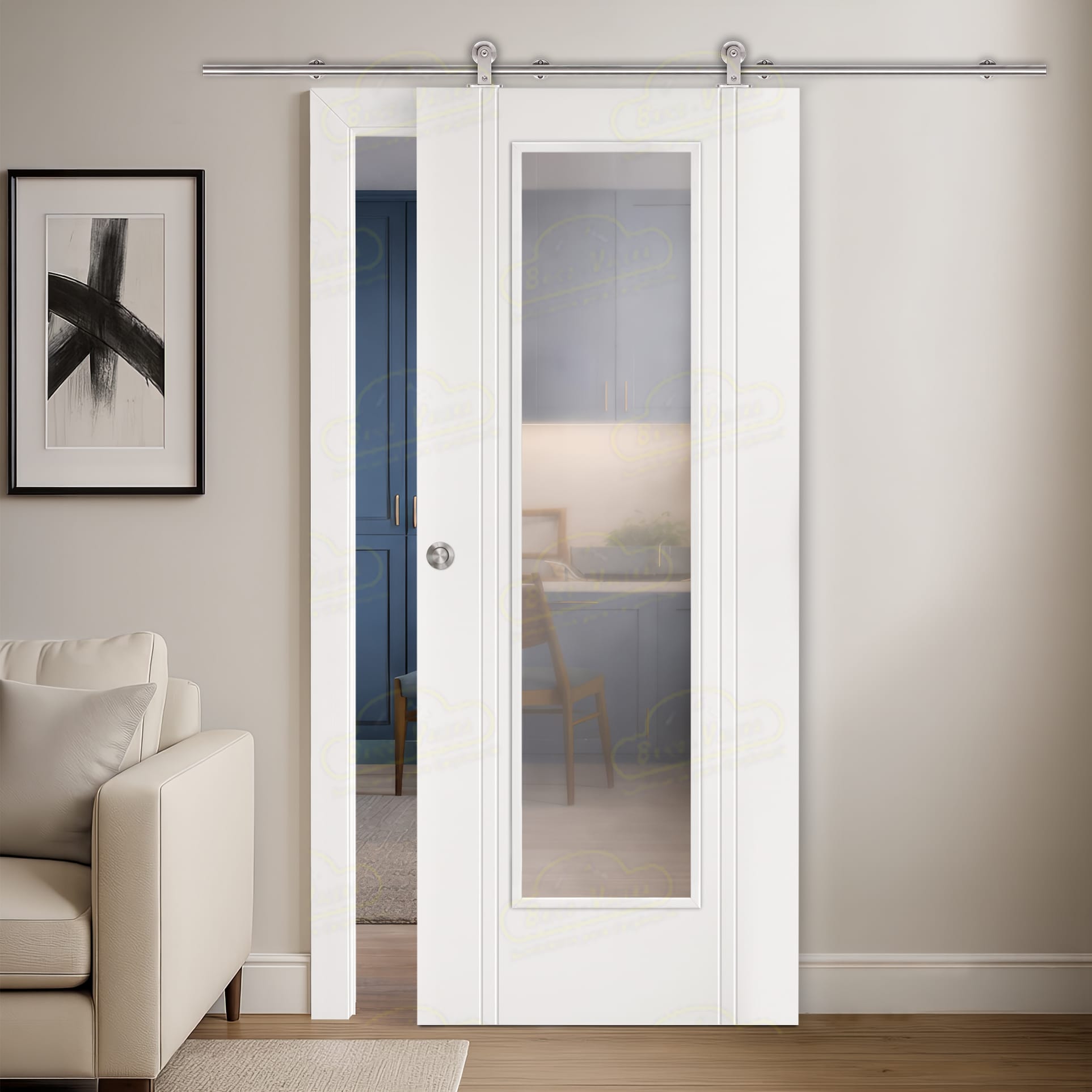 Puerta Corredera Galicia-V1 de Interior Lacada Blanca