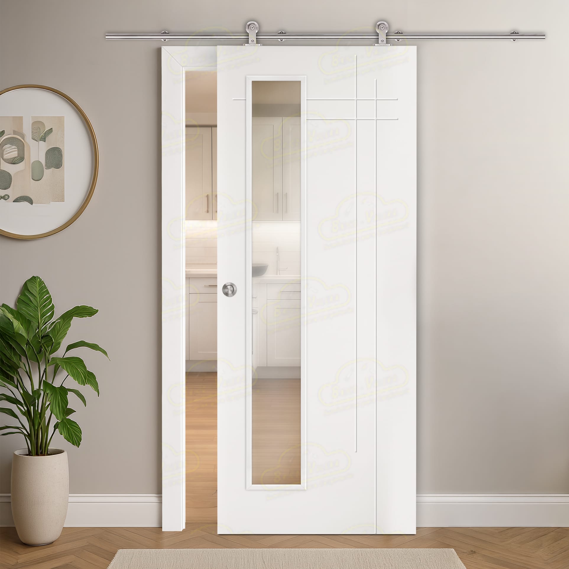 Puerta Corredera Gauss-V1L de Interior Lacada Blanca