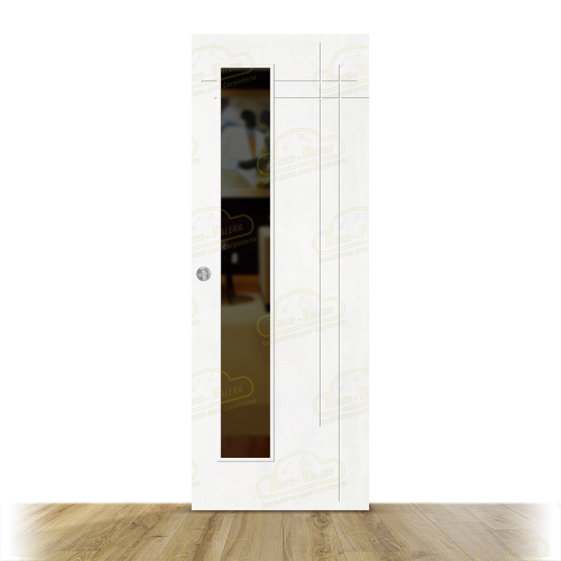 Puerta GAUSS-V1L Lacada Blanca Corredera de Interior (Maciza)