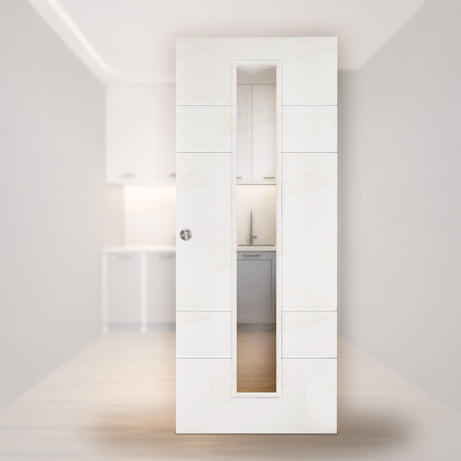 Puerta Corredera Gran Vía-V1C de Interior Lacada Blanca