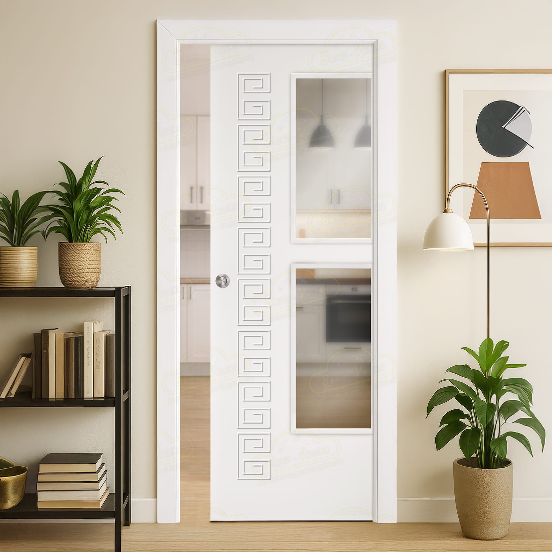 Puerta Corredera Grecia-V2 de Interior Lacada Blanca