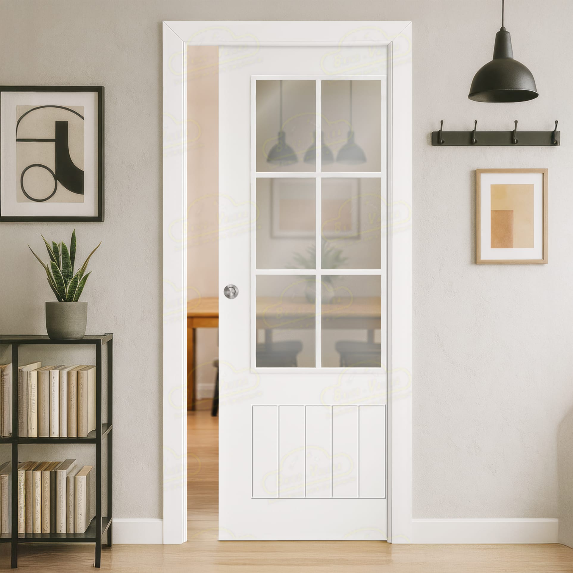 Puerta Corredera LP-12R-V6 de Interior Lacada Blanca