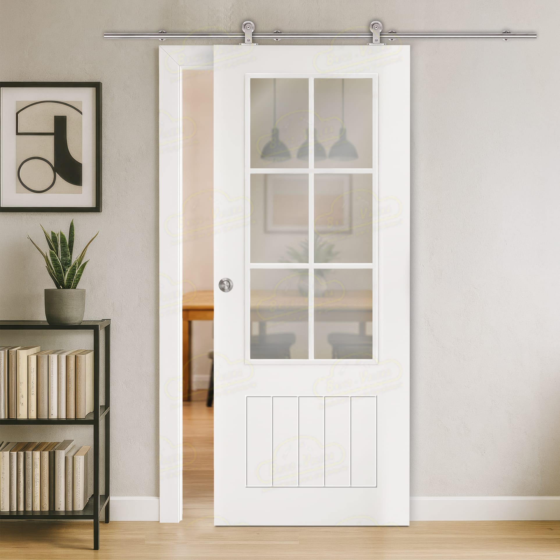 Puerta Corredera LP-12R-V6 de Interior Lacada Blanca