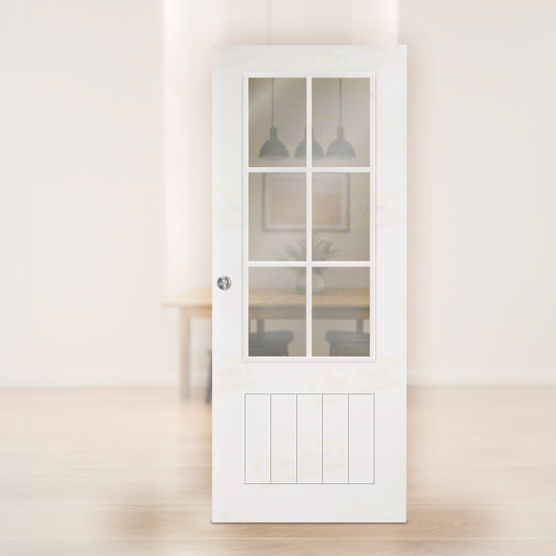 Puerta Corredera LP-12R-V6 de Interior Lacada Blanca