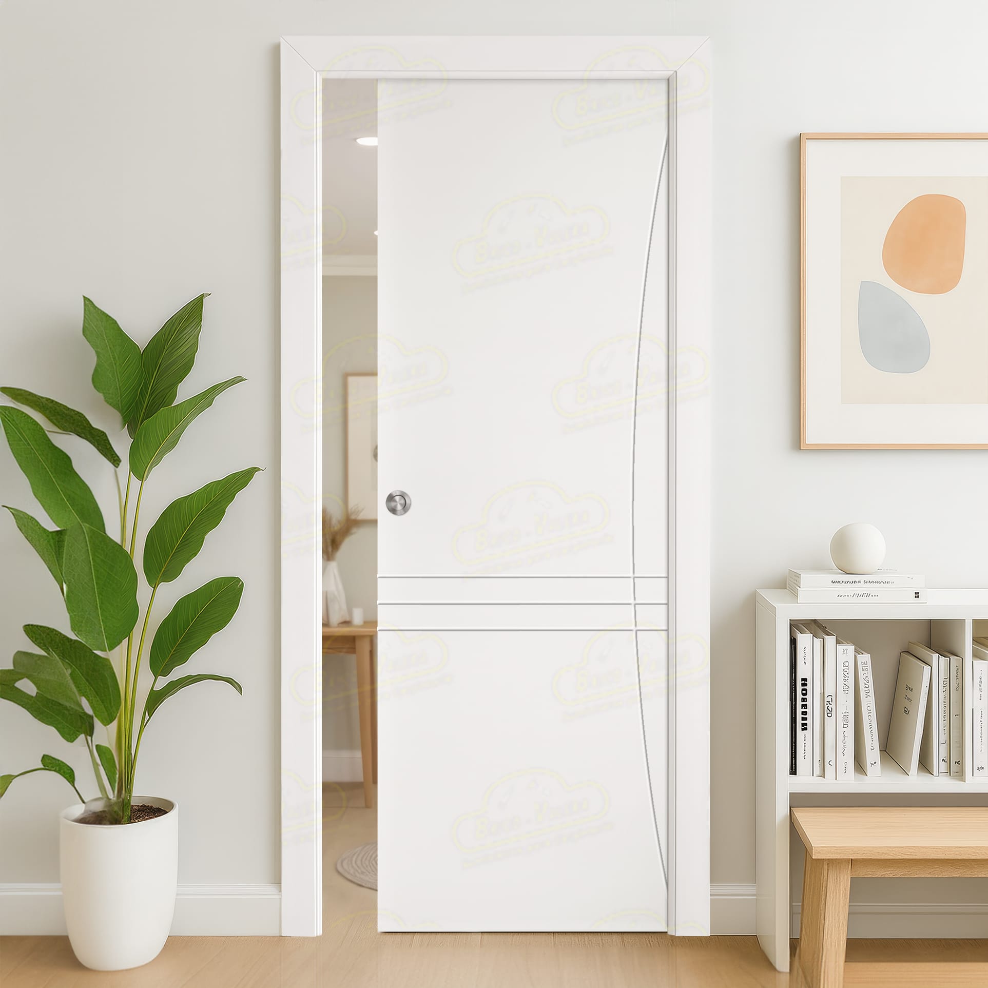 Puerta Corredera LP-500 de Interior Lacada Blanca