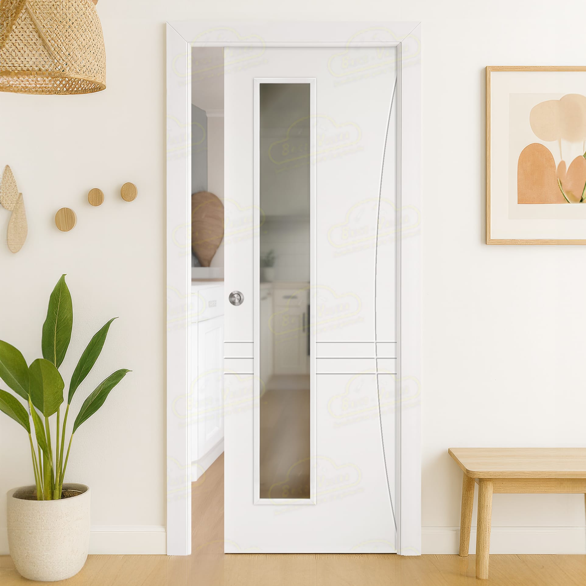 Puerta Corredera LP-500-V1L de Interior Lacada Blanca