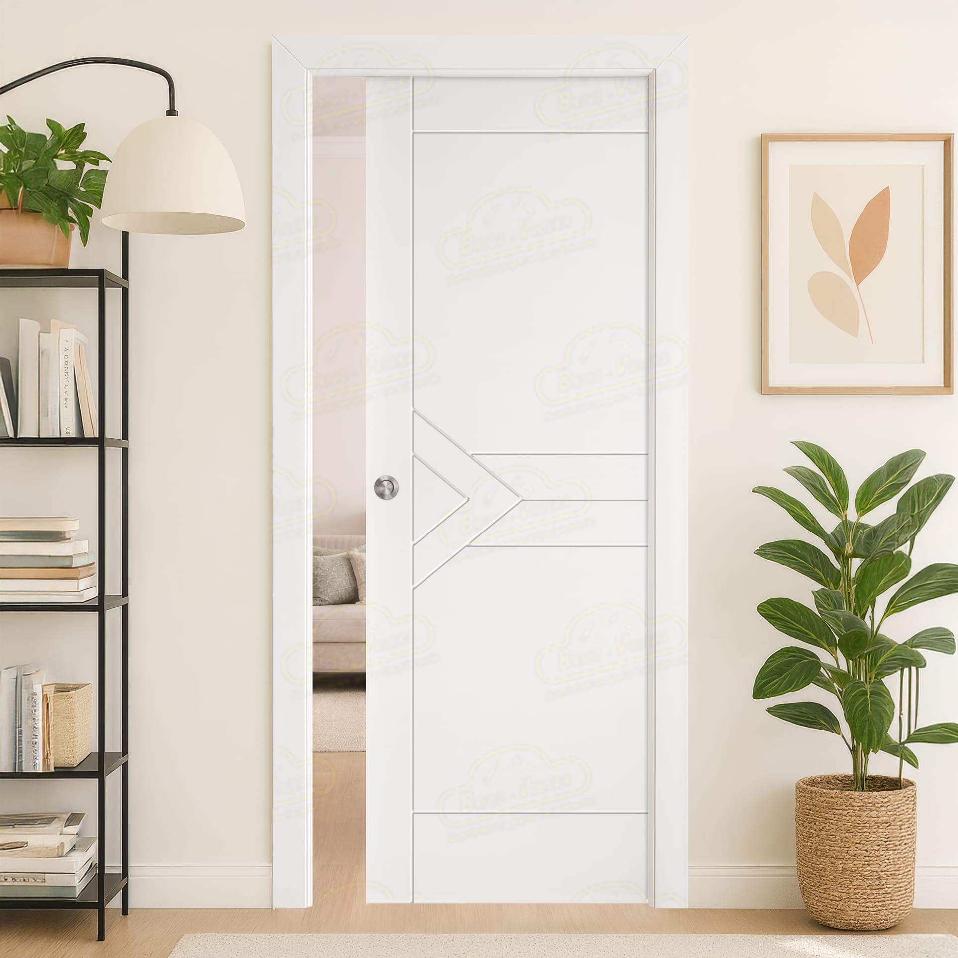 Puerta Corredera LP-900 de Interior Lacada Blanca