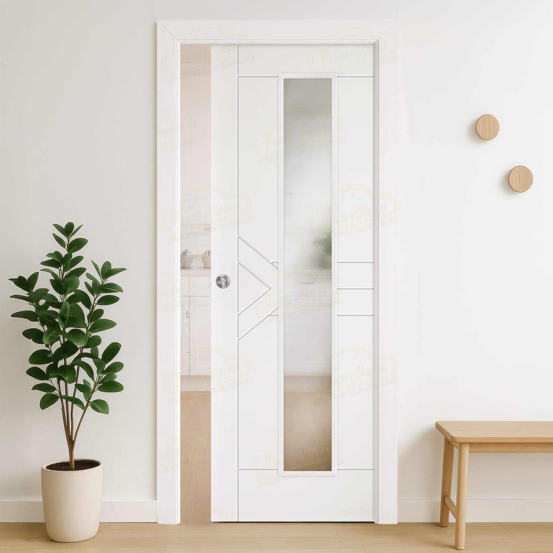Puerta Corredera LP-900-V1C de Interior Lacada Blanca