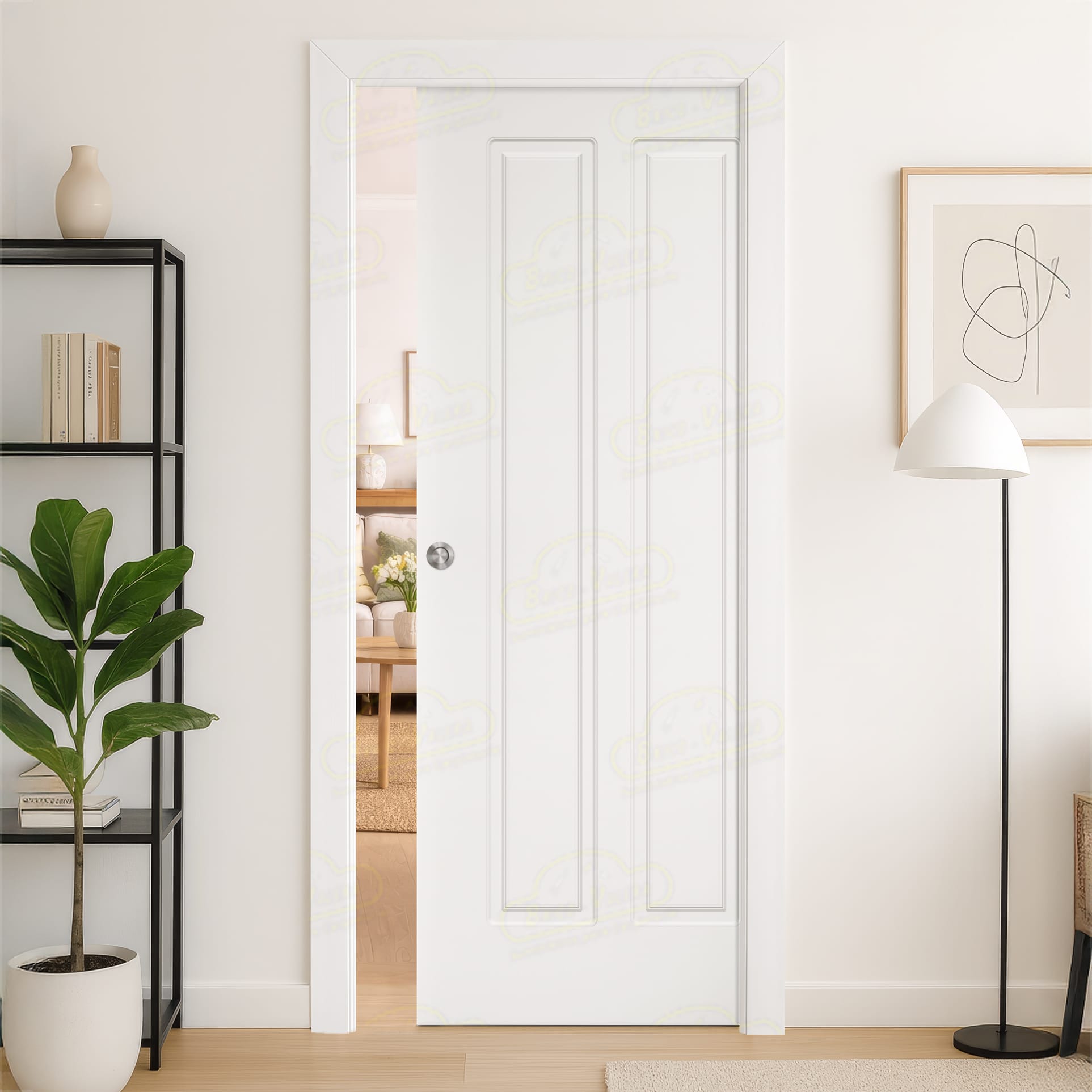 Puerta Corredera LP-C2 de Interior Lacada Blanca