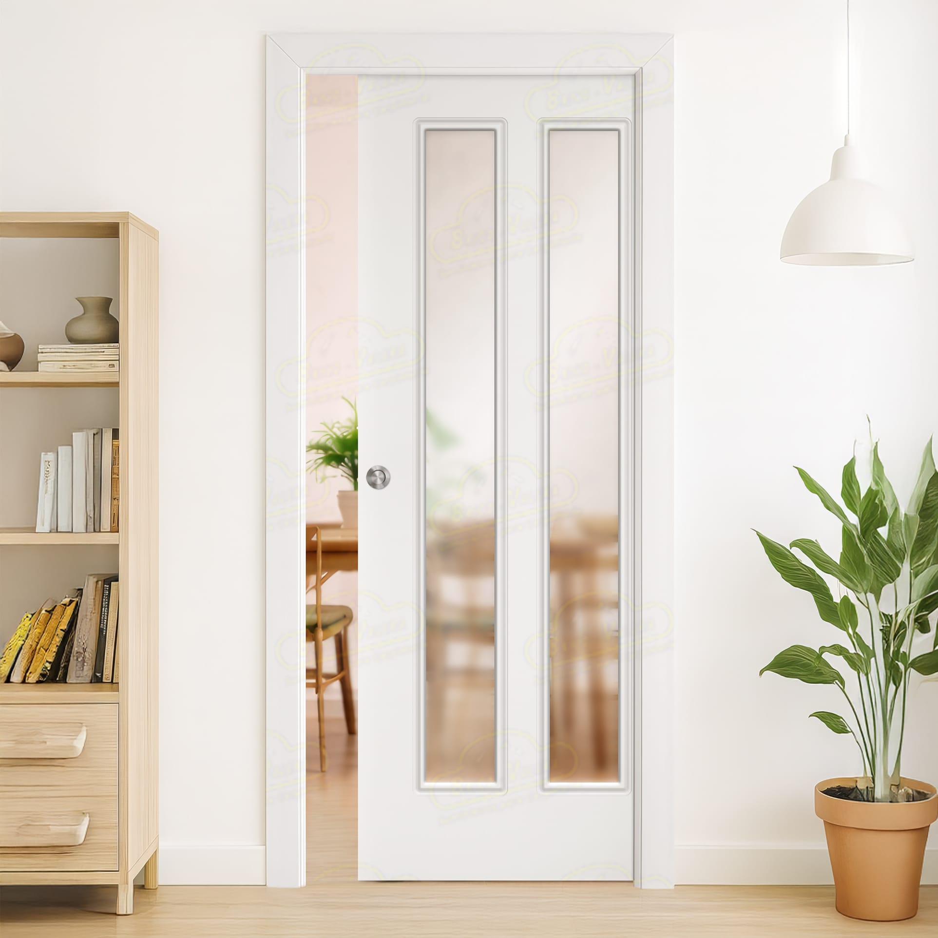 Puerta Corredera LP-C2-V2 de Interior Lacada Blanca