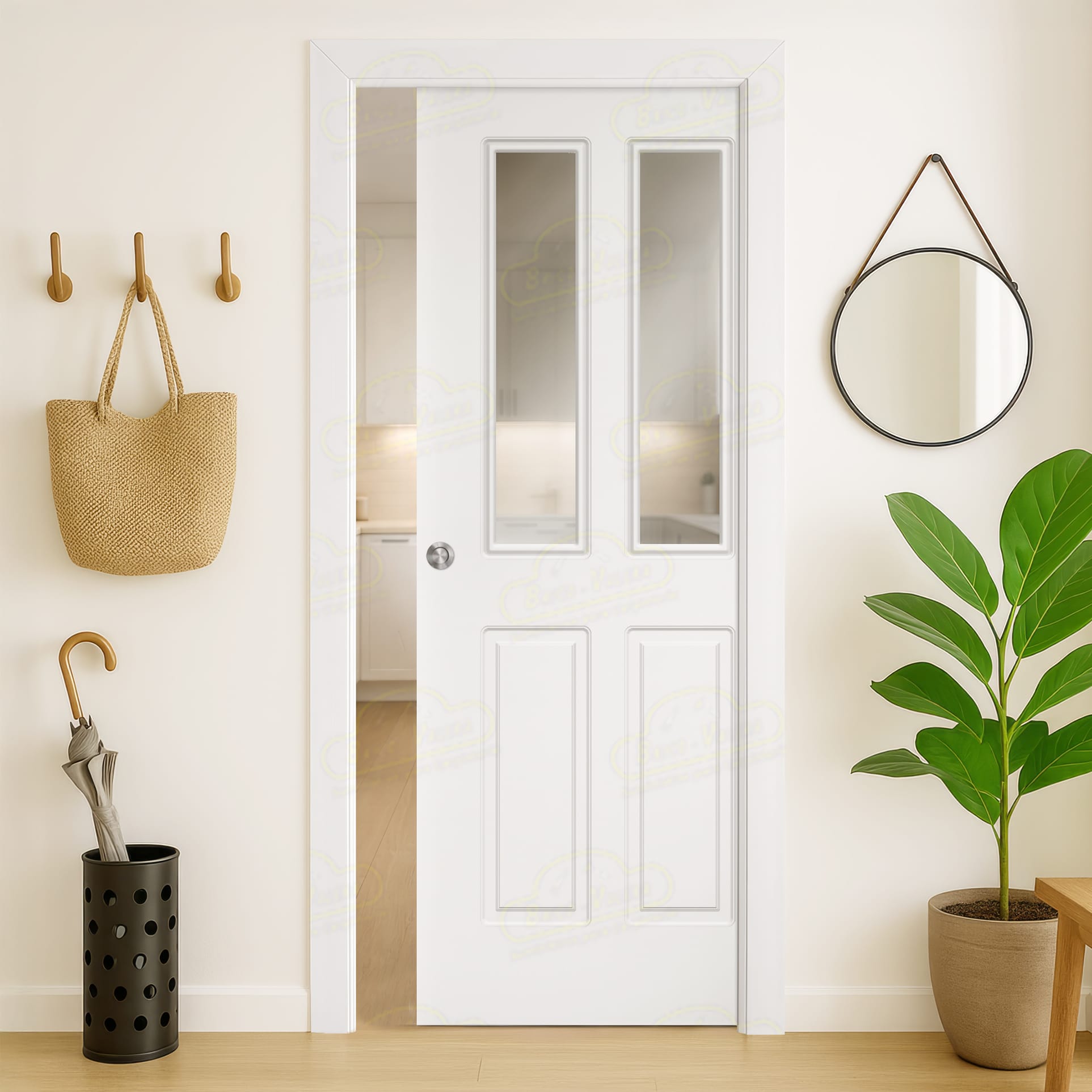 Puerta Corredera Neptuno-V2 de Interior Lacada Blanca