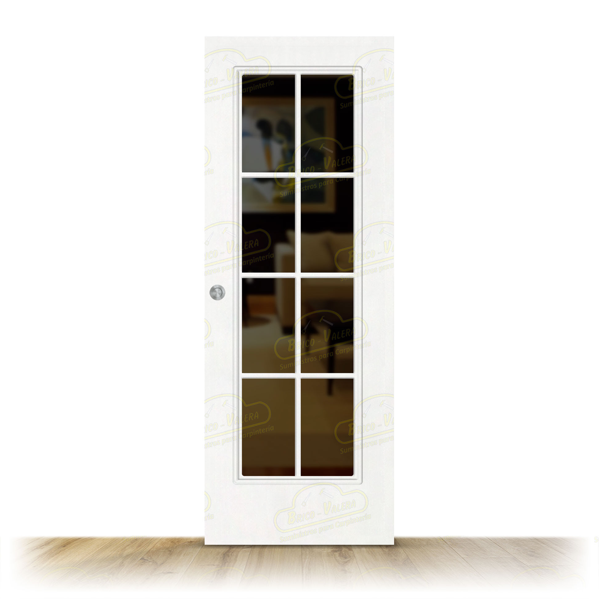Puerta Corredera P-11-V8 de Interior Lacada Blanca