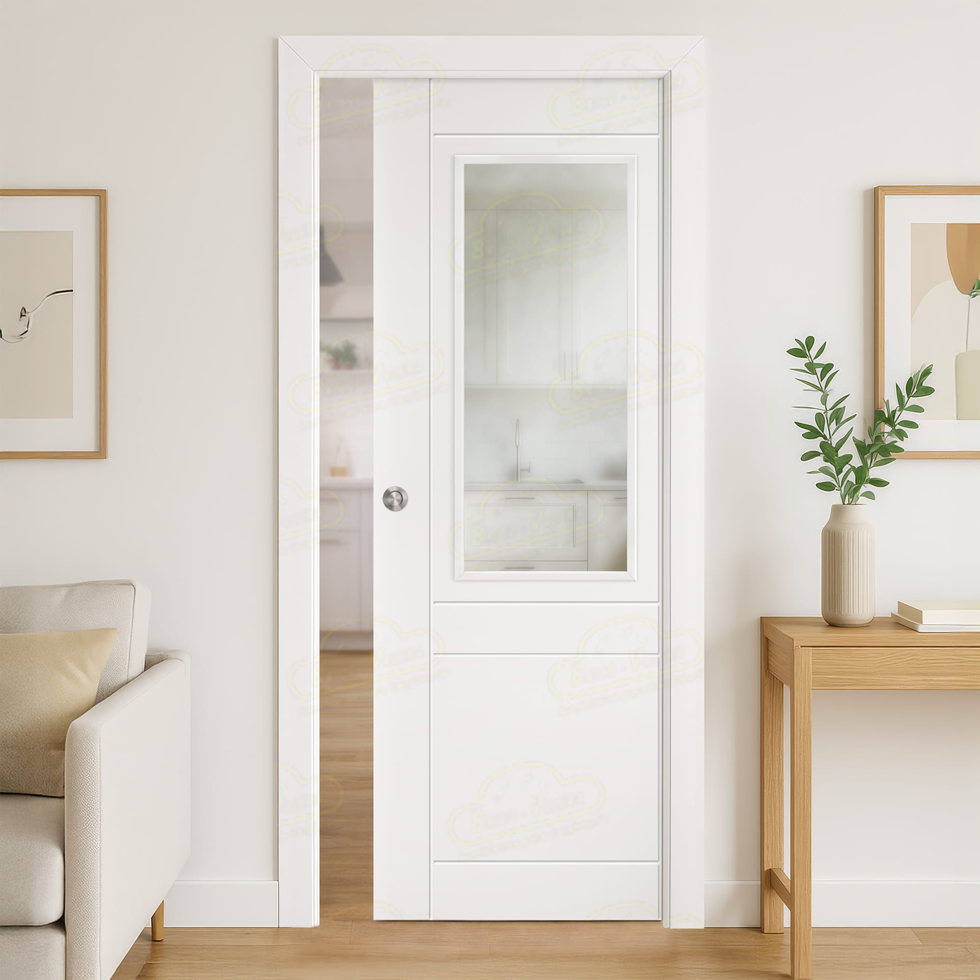 Puerta Corredera P110-ZV1 de Interior Lacada Blanca