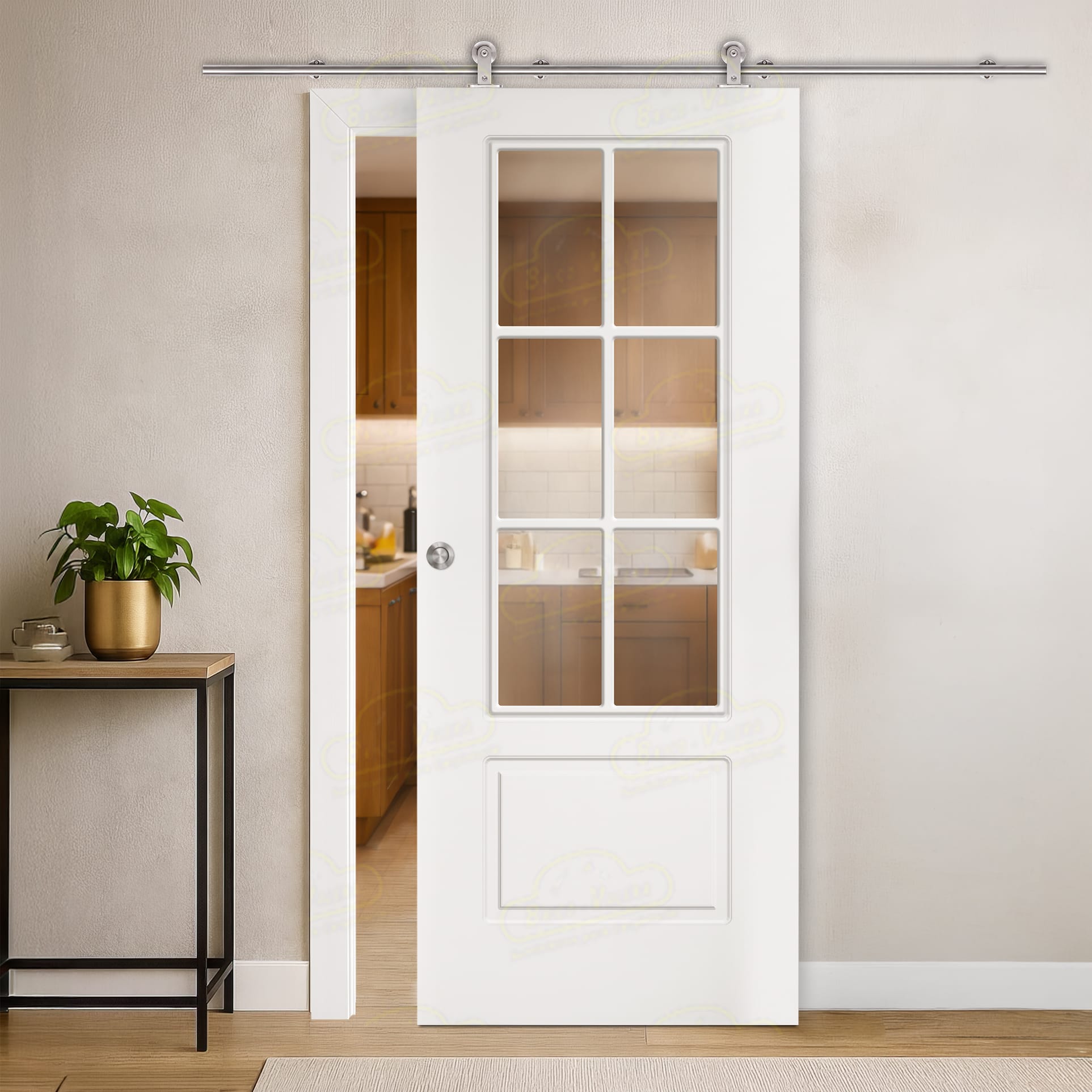 Puerta Corredera P-12-V6 de Interior Lacada Blanca