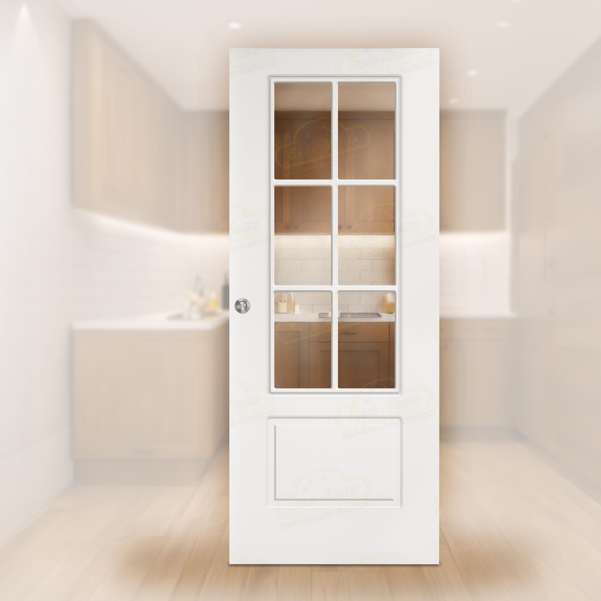Puerta Corredera P-12-V6 de Interior Lacada Blanca