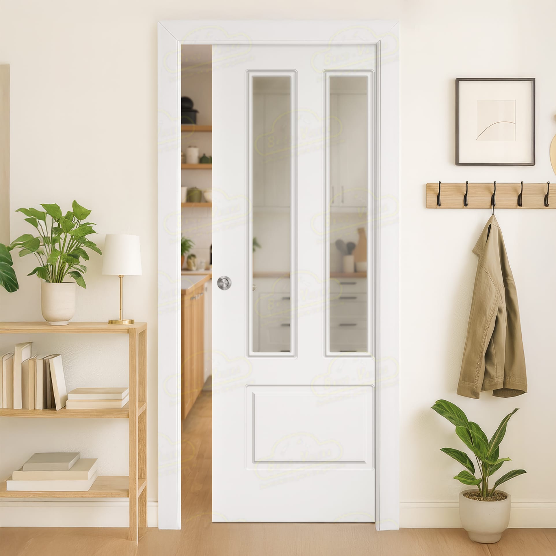 Puerta Corredera P21-V2 de Interior Lacada Blanca