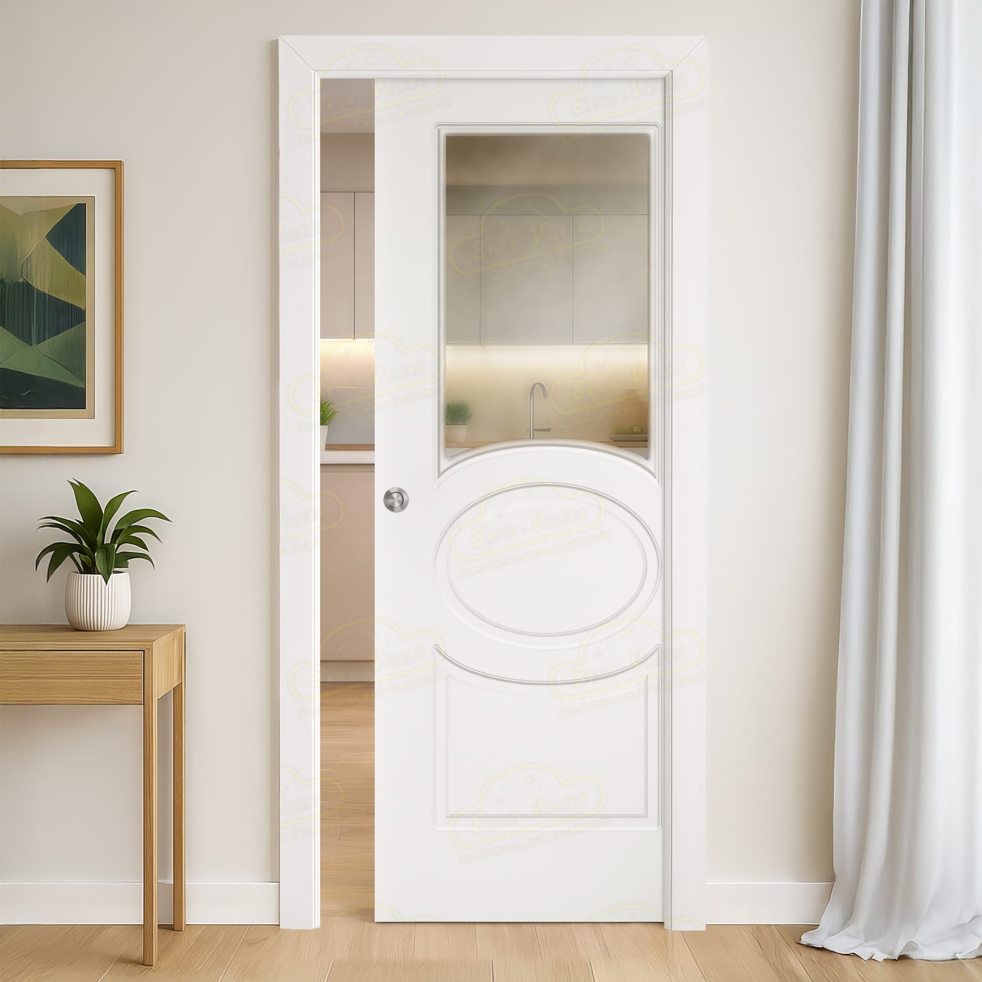 Puerta Corredera P620-V1 de Interior Lacada Blanca