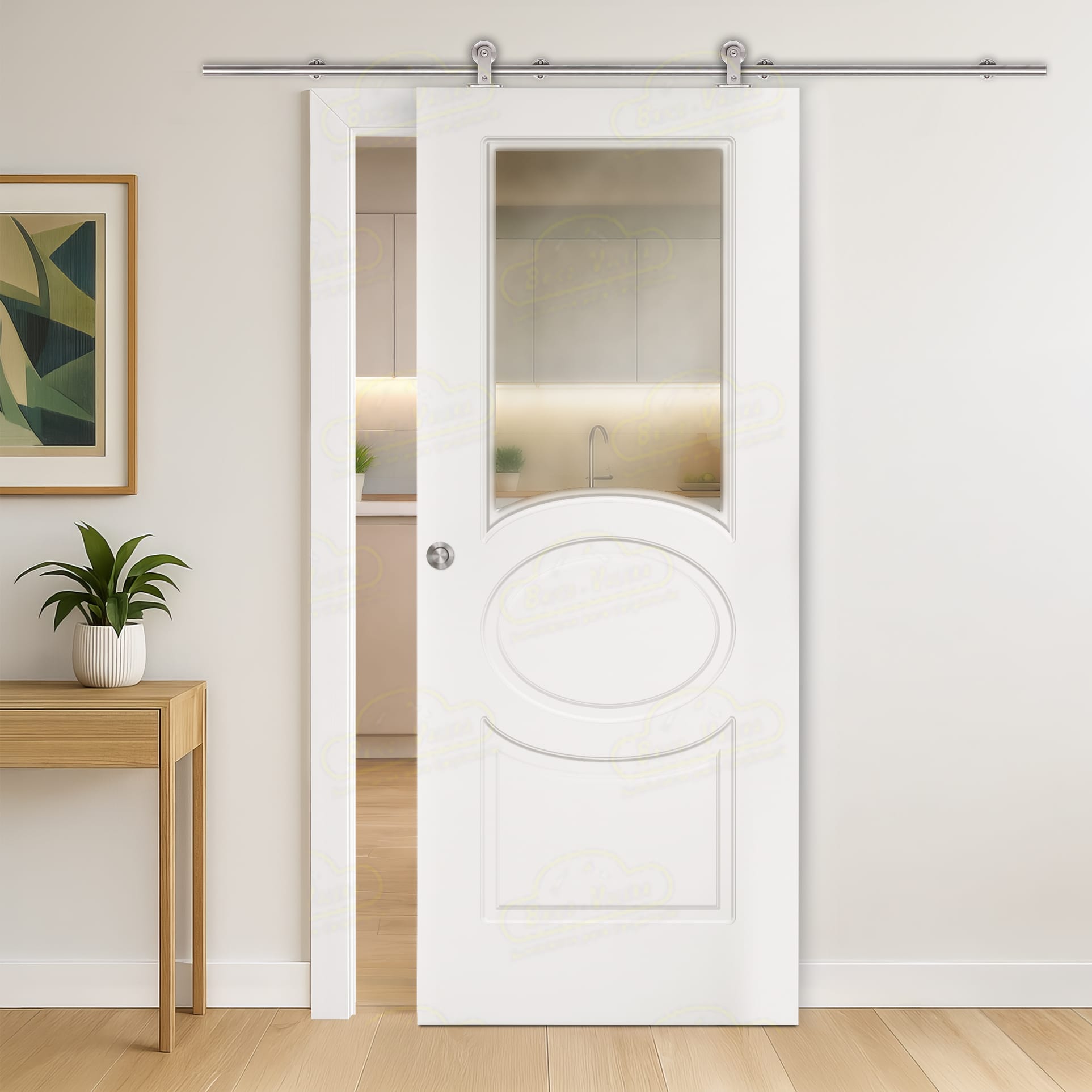 Puerta Corredera P620-V1 de Interior Lacada Blanca