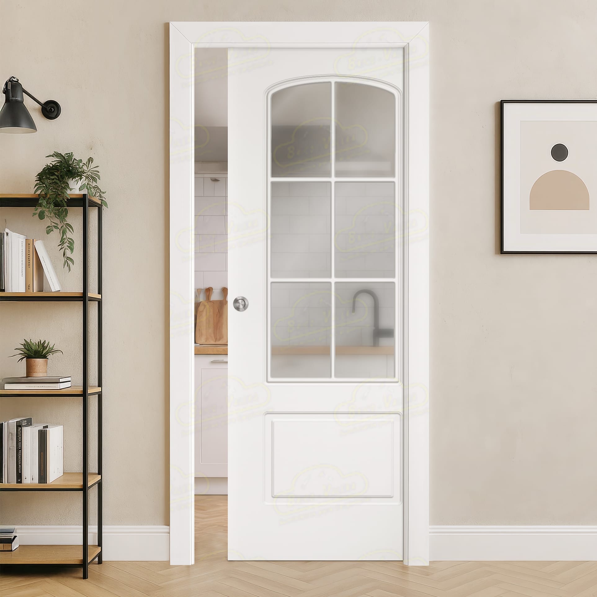 Puerta Corredera P72-V6 de Interior Lacada Blanca