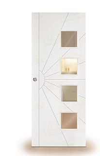 Puerta Corredera P-Radial de Interior Lacada Blanca