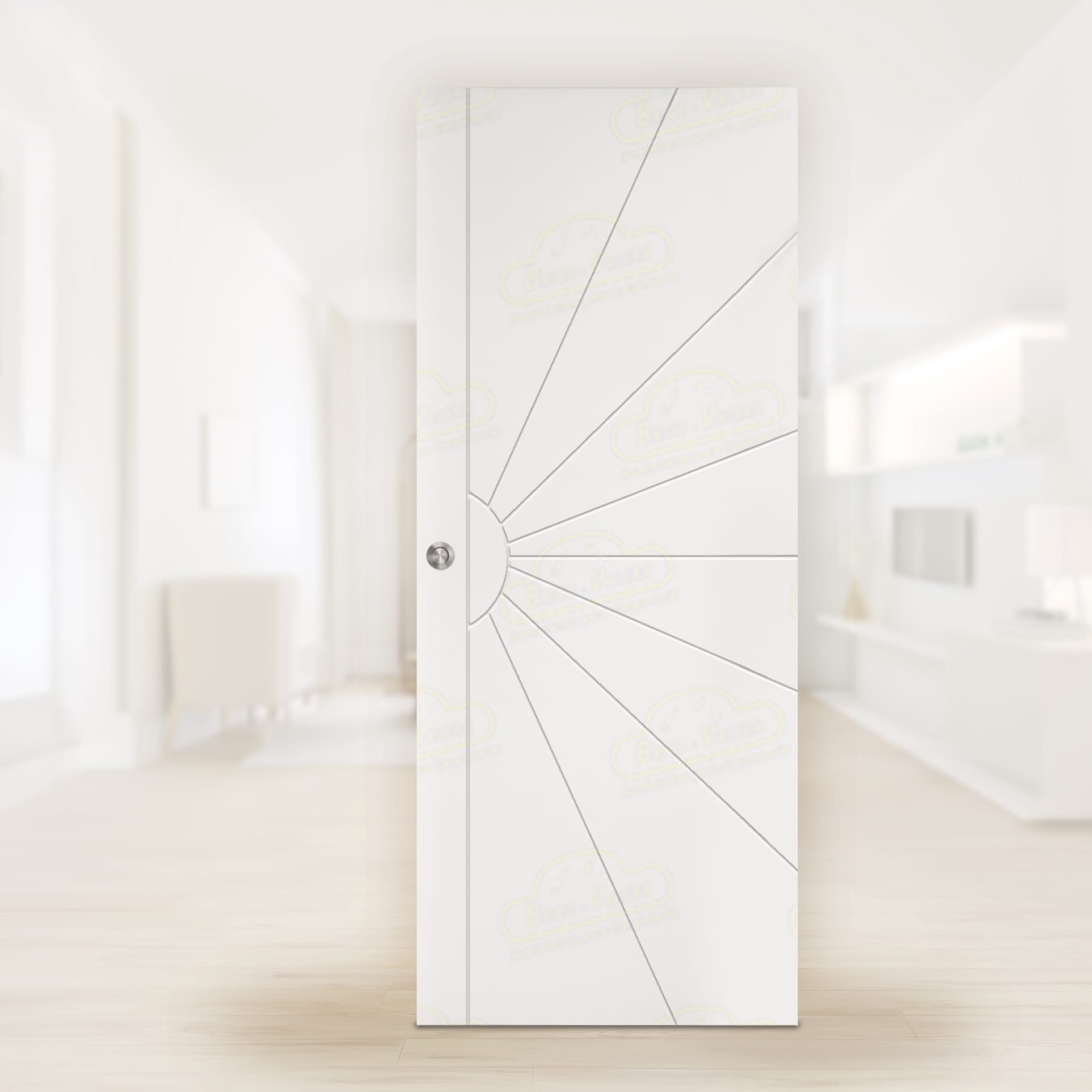 Puerta Corredera P-Radial-BV4L de Interior Lacada Blanca