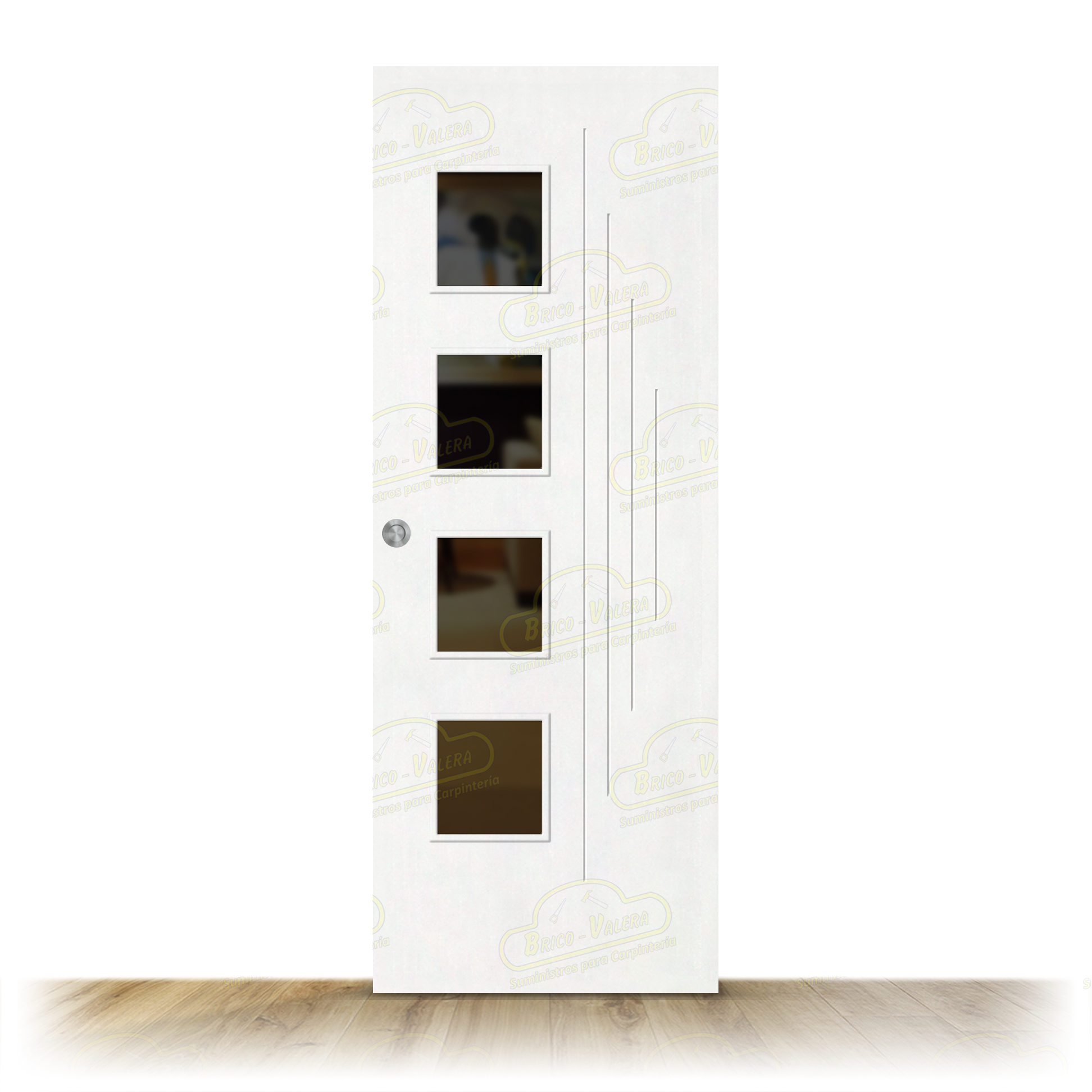 Puerta PL-1100-BV4L Lacada Blanca Corredera de Interior (Maciza)