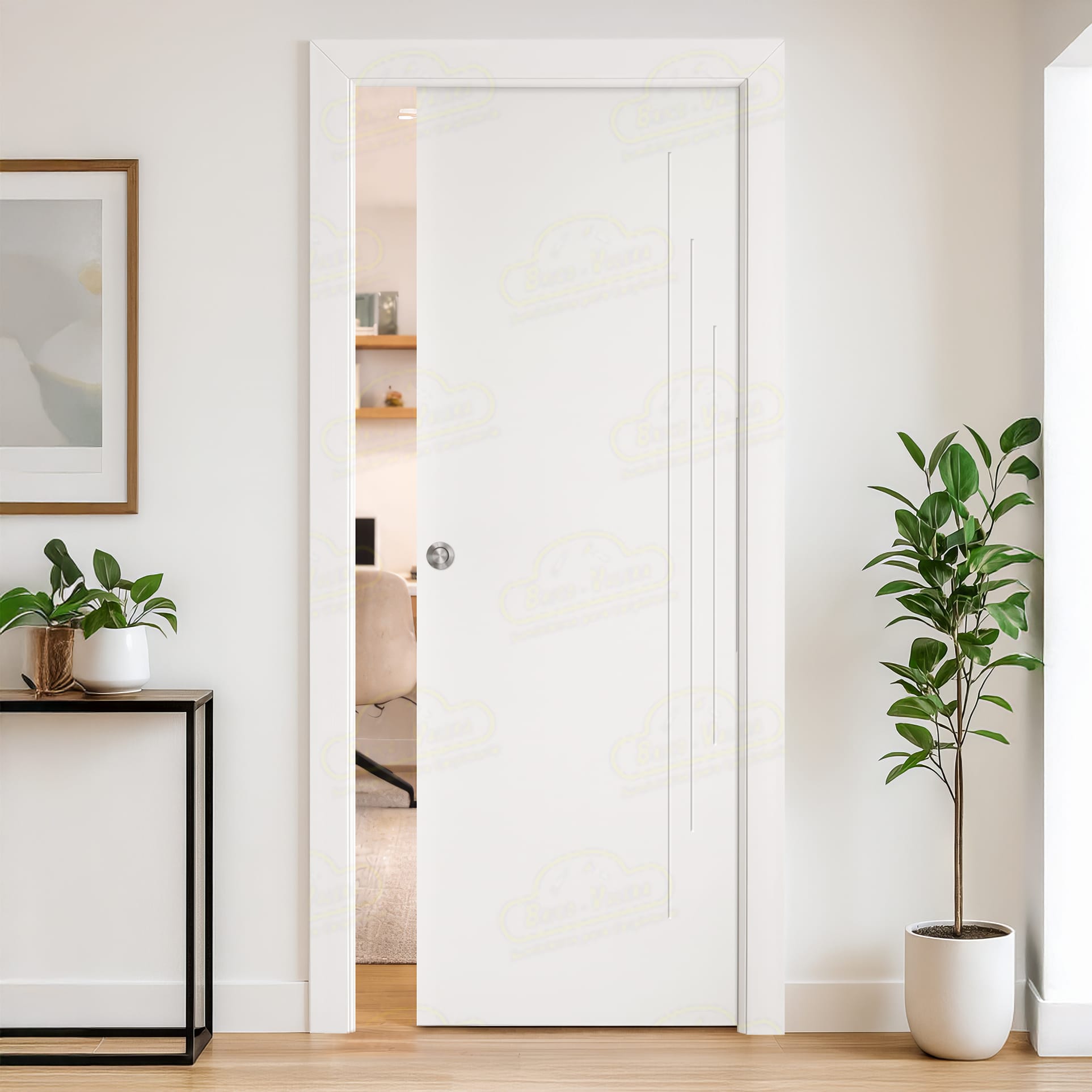 Puerta Corredera PL-1100-BV4L de Interior Lacada Blanca