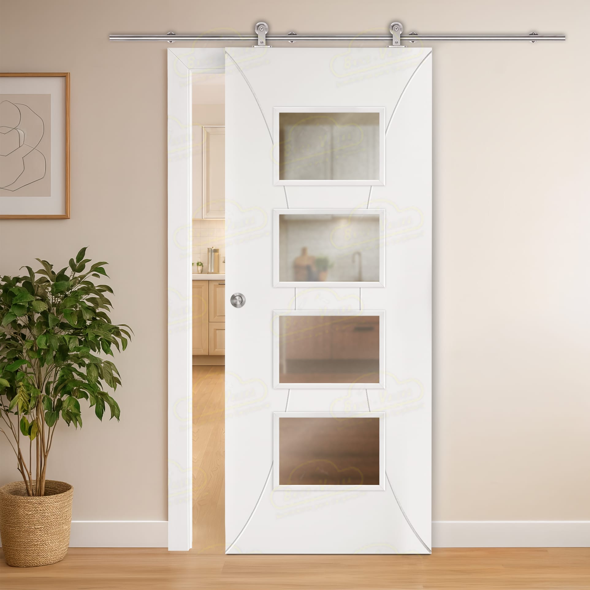 Puerta Corredera PL-1200 de Interior Lacada Blanca
