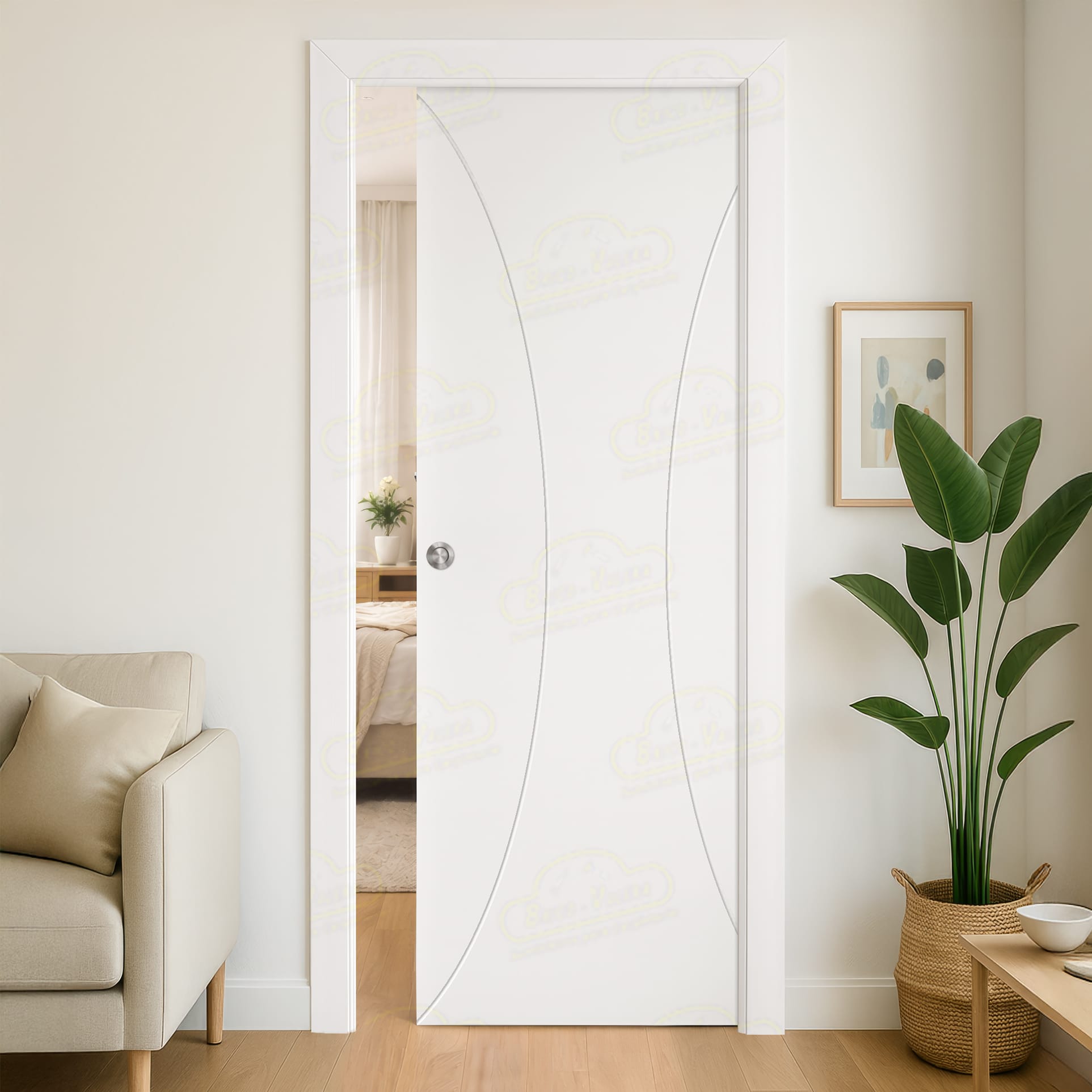 Puerta Corredera PL-1200-BV4 de Interior Lacada Blanca