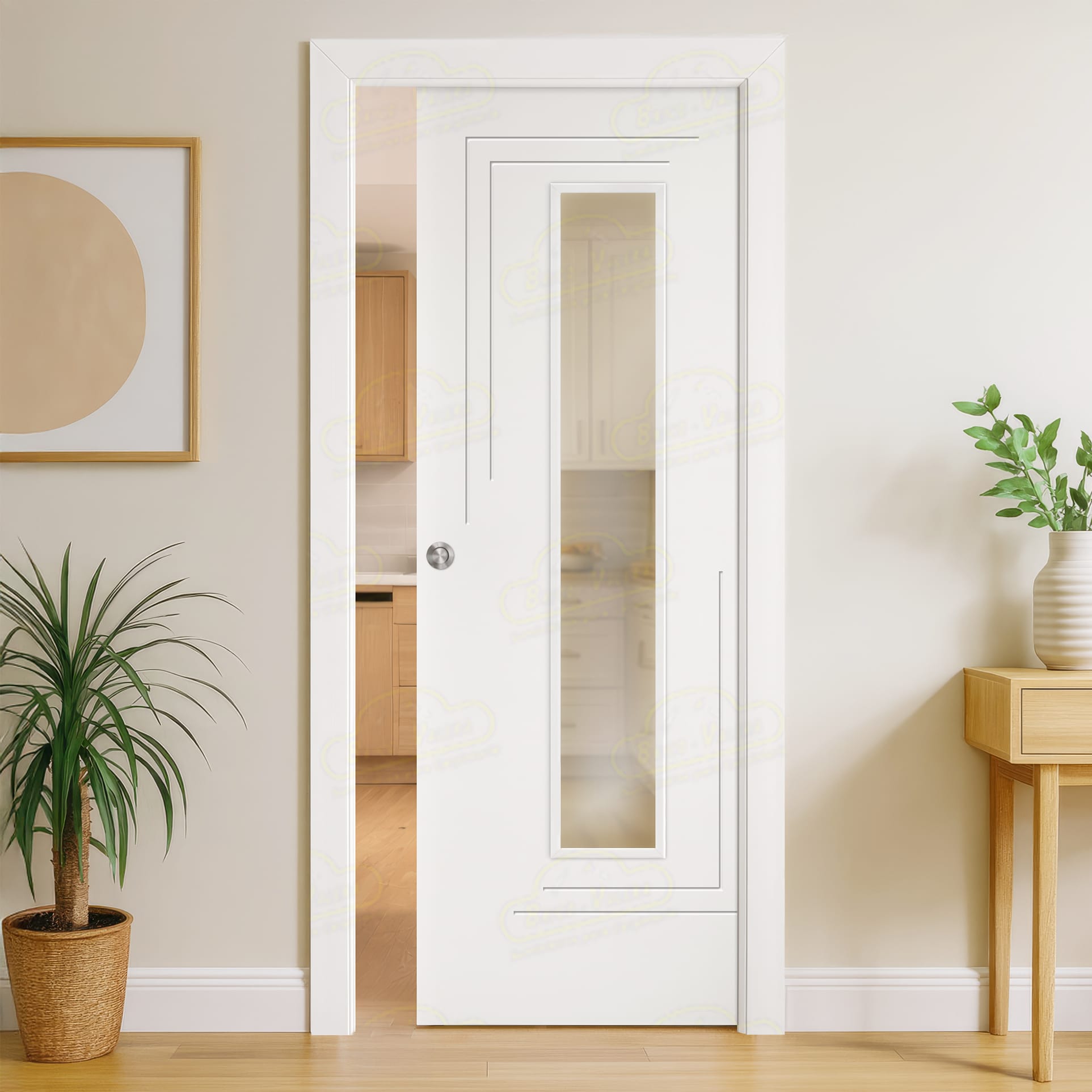 Puerta Corredera PL-1400 de Interior Lacada Blanca