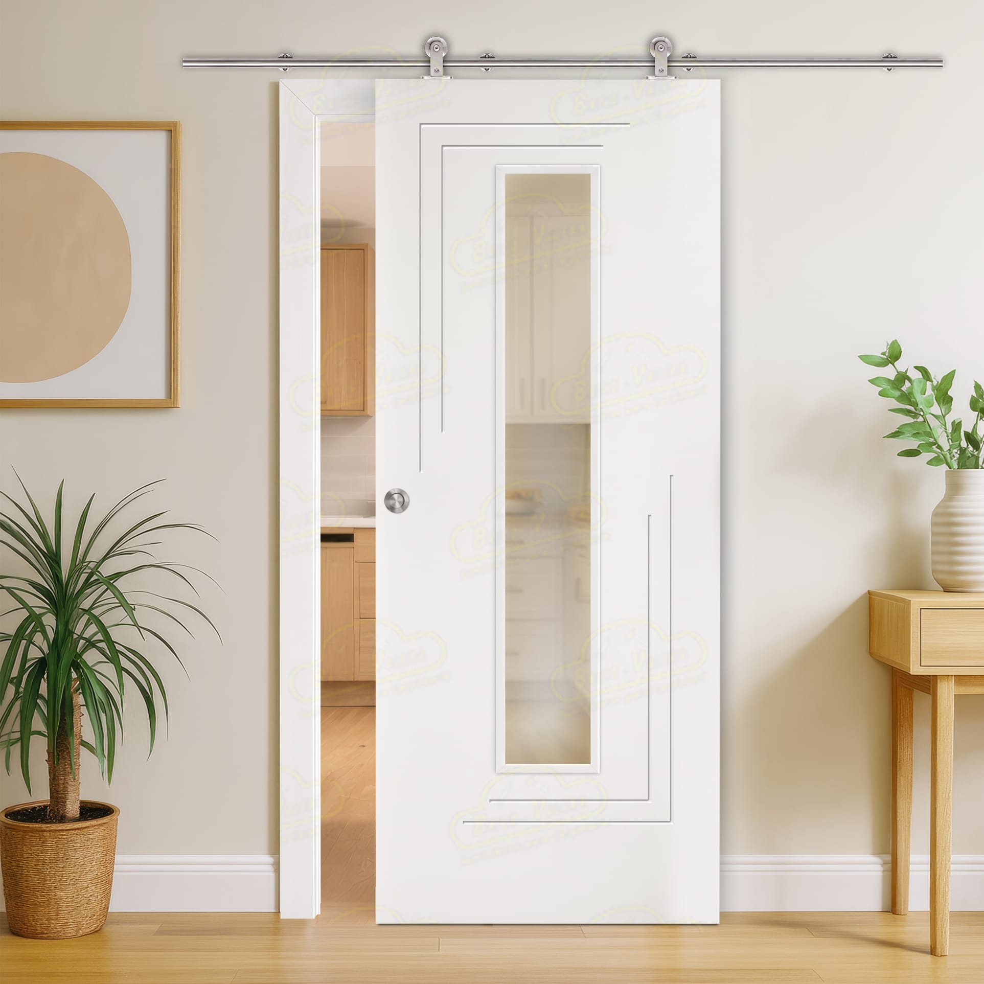 Puerta Corredera PL-1400 de Interior Lacada Blanca