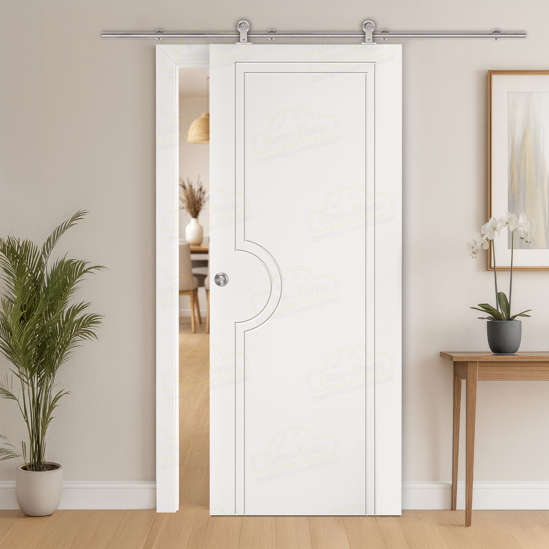 Puerta Corredera PL-1600 de Interior Lacada Blanca