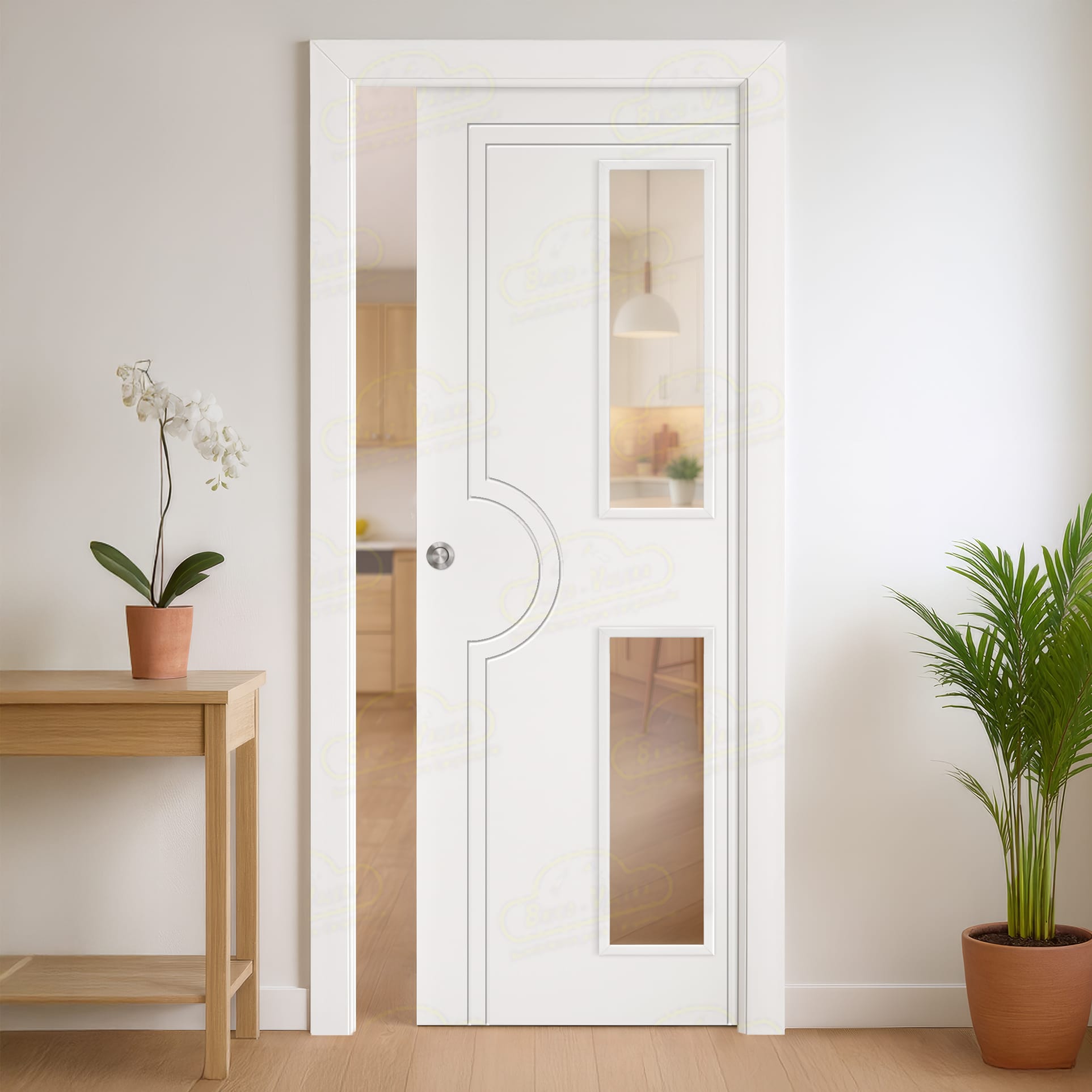 Puerta Corredera PL-1600-V2 de Interior Lacada Blanca