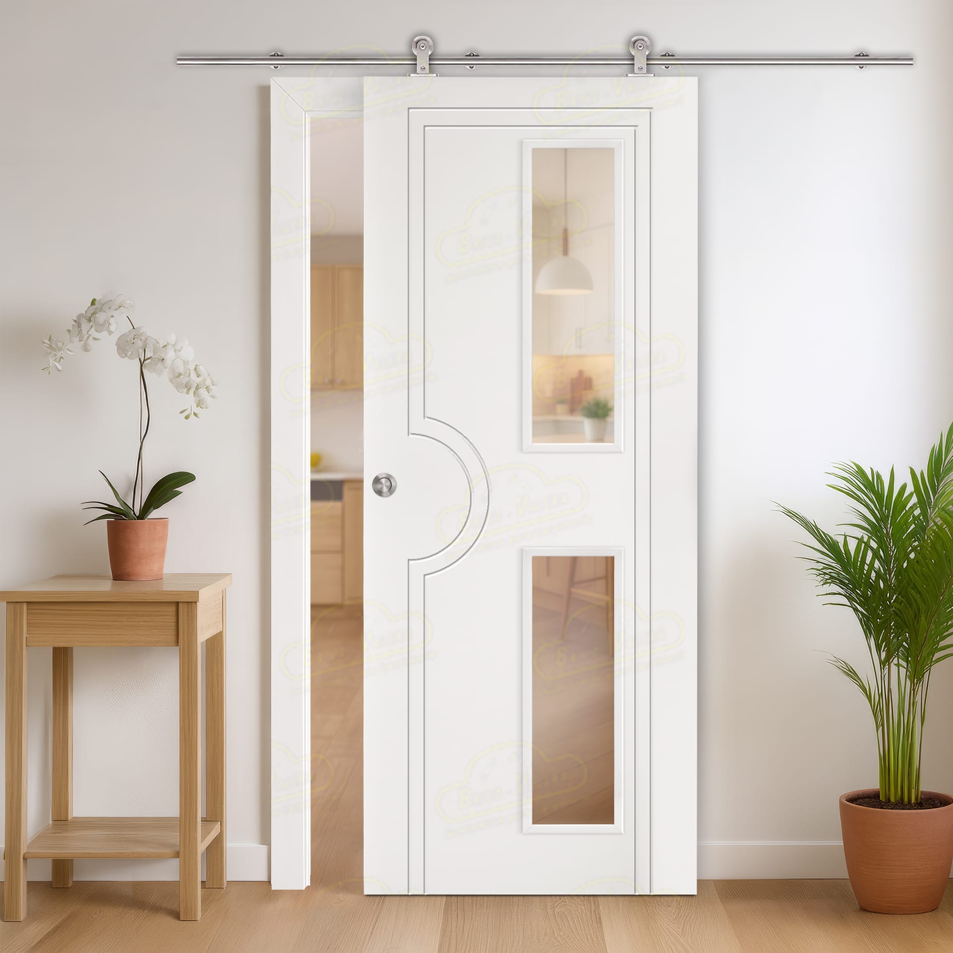 Puerta Corredera PL-1600-V2 de Interior Lacada Blanca